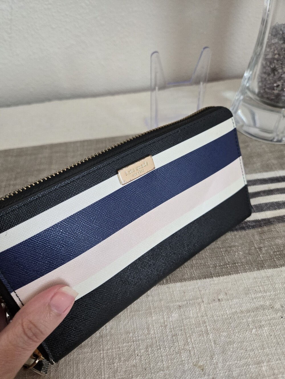 Kate Spade Striped Zip-Around Wallet - Picture 3 of 10